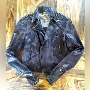 Jakett genuine leather moto jacket